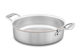 Rondeau Copper Coeur 24 cm con manici in acciaio inossidabile - Compatibile con l'induzione — 1