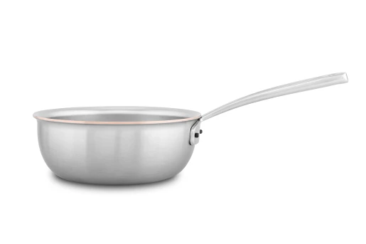 Copper Coeur 18cm Saucier Pan with Stainless Steel Handle - Induction Compatible — 3