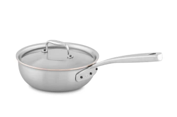 Copper Coeur 20cm Saucier Pan with Stainless Steel Handle - Induction Compatible — 2