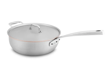 Copper Coeur 28cm Saucier Pan with Stainless Steel Handle and Helper Handle - Induction Compatible — 2