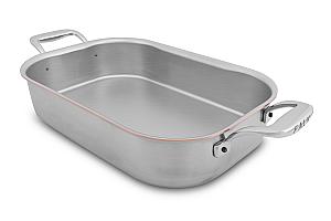 Copper Coeur Range 35 x 23cm Roasting Pan with Stainless Steel Handles - Induction Compatible