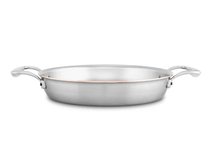 Copper Coeur 24cm Round au Gratin Pan with Stainless Steel Loop Handles - Induction Compatible — 3