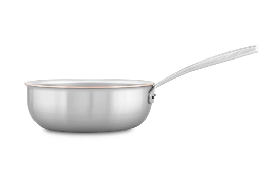 Copper Coeur 24cm Saucier Pan with Stainless Steel Handle - Induction Compatible — 3