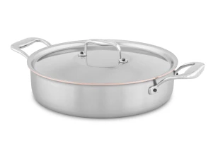 Copper Coeur 28cm Rondeau with Stainless Steel Handles - Induction Compatible — 2