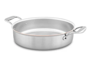 Copper Coeur 28cm Rondeau with Stainless Steel Handles - Induction Compatible — 1