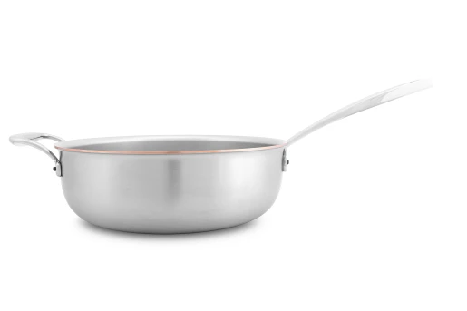 Copper Coeur 28cm Saucier Pan with Stainless Steel Handle and Helper Handle - Induction Compatible — 3