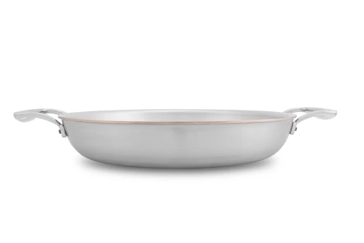 Copper Coeur 32cm Round au Gratin Pan with Stainless Steel Loop Handles - Induction Compatible — 3