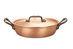 Classical Range 20cm Round Copper au Gratin Pan with Cast Iron Loop Handles — 3