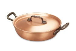 Classical Range 20cm Round Copper au Gratin Pan with Cast Iron Loop Handles — 2