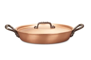 Classical Range 24cm Round Copper au Gratin Pan with Cast Iron Loop Handles — 3