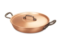 Classical Range 24cm Round Copper au Gratin Pan with Cast Iron Loop Handles — 2