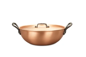 Classical Range 24cm Copper Risotto Pan with Cast Iron Loop Handles — 3