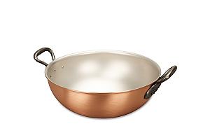 Classical Range 24cm Copper Risotto Pan with Cast Iron Loop Handles