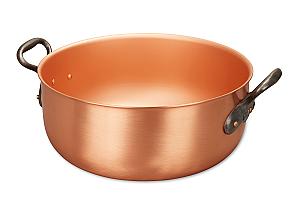 Classical Range 32cm Solid Copper Jam Pot with Cast Iron Handles