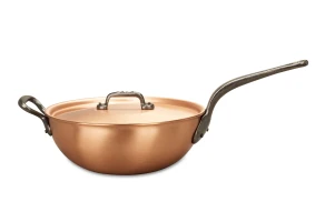 Classical Range 24cm Copper Risotto Pan with Cast Iron Handle and Helper Handle  — 3