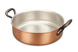 Rondeau Fusion Range in rame da 24 cm con manici in ghisa - Compatibile con induzione
