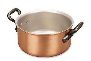 Fusion Range 16cm Copper Casserole with Cast Iron Handles - Induction Compatible