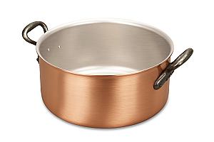 Fusion Range 24cm Copper Casserole with Cast Iron Handles - Induction Compatible
