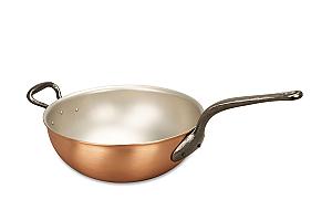 Fusion Range 24cm Copper Risotto Pan with Cast Iron Handle and Helper Handle - Induction Compatible
