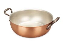 Fusion Range 24cm Copper Stew Pan with Cast Iron Handles - Induction Compatible — 1