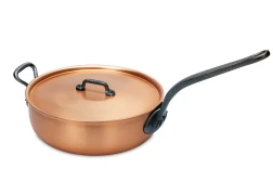 Fusion Range 28cm Copper Saucier Pan with Cast Iron Handle and Helper Handle - Induction Compatible — 2