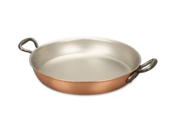 Fusion Range 28cm Round Copper au Gratin Pan with Cast Iron Loop Handles - Induction Compatible — 1