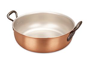 Fusion Range 28cm Copper Stew Pan with Cast Iron Handles - Induction Compatible