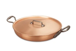 Fusion Range 32cm Round Copper au Gratin Pan with Cast Iron Loop Handles - Induction Compatible — 2