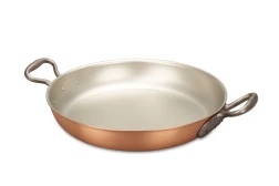 Fusion Range 32cm Round Copper au Gratin Pan with Cast Iron Loop Handles - Induction Compatible — 1