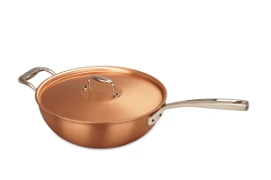 Signature 2.0 Range 24cm Copper Risotto Pan with Stainless Steel Handle and Helper Handle - Induction Compatible — 2