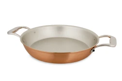 Signature 2.0 Range 24cm Round Copper au Gratin Pan with Stainless Steel Loop Handles - Induction Compatible — 1