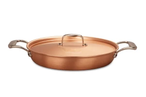 Signature 2.0 Range 28cm Round Copper au Gratin Pan with Stainless Steel Loop Handles - Induction Compatible — 3