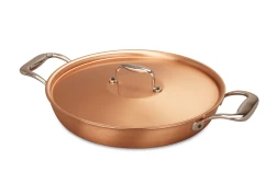 Signature 2.0 Range 28cm Round Copper au Gratin Pan with Stainless Steel Loop Handles - Induction Compatible — 2