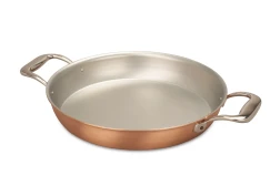 Signature 2.0 Range 28cm Round Copper au Gratin Pan with Stainless Steel Loop Handles - Induction Compatible — 1