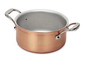 Signature Range 16cm Copper Casserole with Stainless Steel Handles
