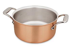 Signature Range 18cm Copper Casserole with Stainless Steel Handles