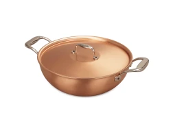 Signature Range 24cm Copper Risotto Pan with Stainless Steel Loop Handles  — 2