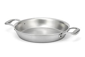 Flandria Range 28cm 5-Ply Round au Gratin Pan with Stainless Steel Loop Handles - Induction Compatible