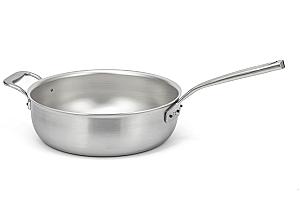 Flandria Range 28cm 5-Ply Saucier Pan with Stainless Steel Handle and Helper Handle - Induction Compatible