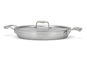 Flandria Range 32cm 5-Ply Round au Gratin Pan with Stainless Steel Loop Handles - Induction Compatible — 3
