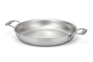 Flandria Range 32cm 5-Ply Round au Gratin Pan with Stainless Steel Loop Handles - Induction Compatible — 1